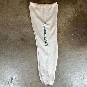Vintage 80s Cream + green Russell athletic sweatpants Men's Size Small
